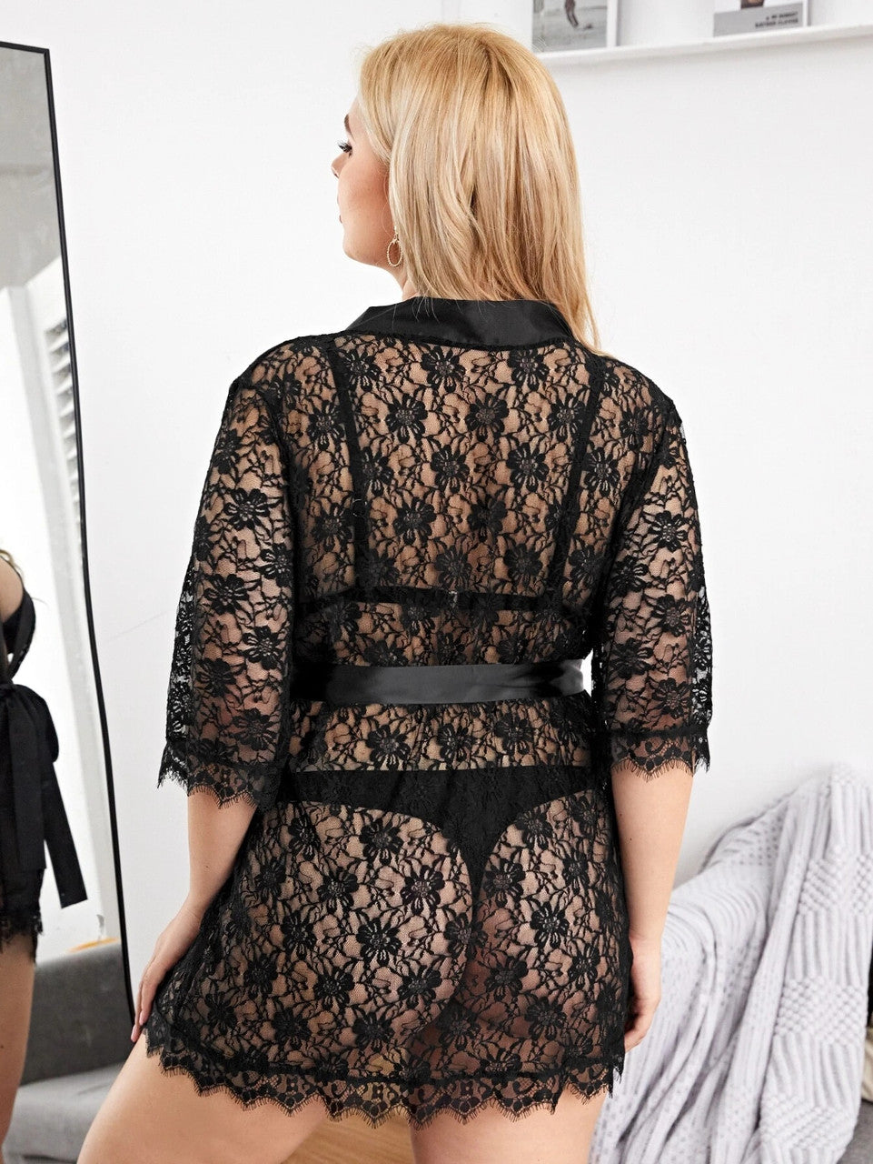 Nightwear Net Robe with Bikini Set