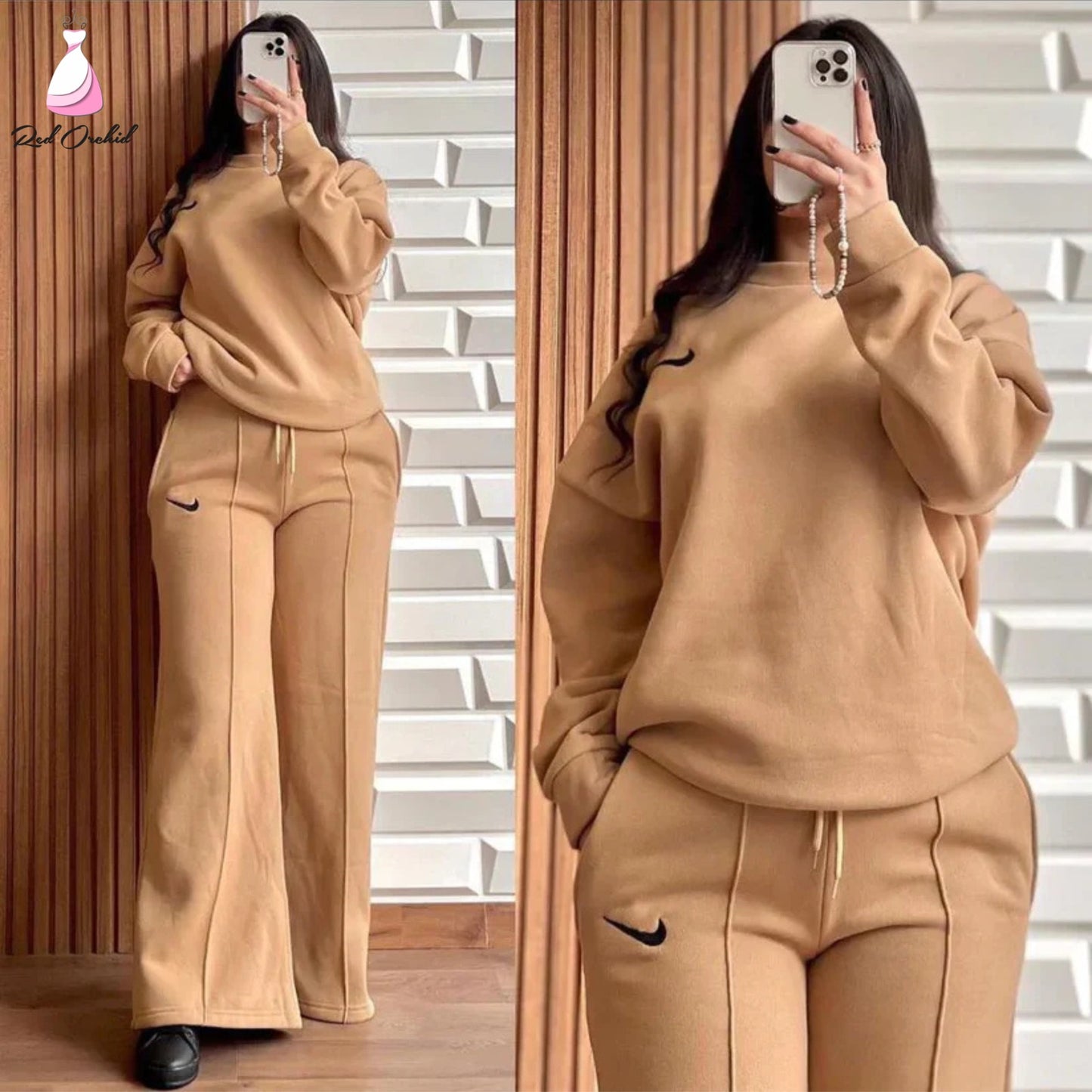 Nike Tracksuit Sweatshirt and Straight Trouser Fleece Fabric