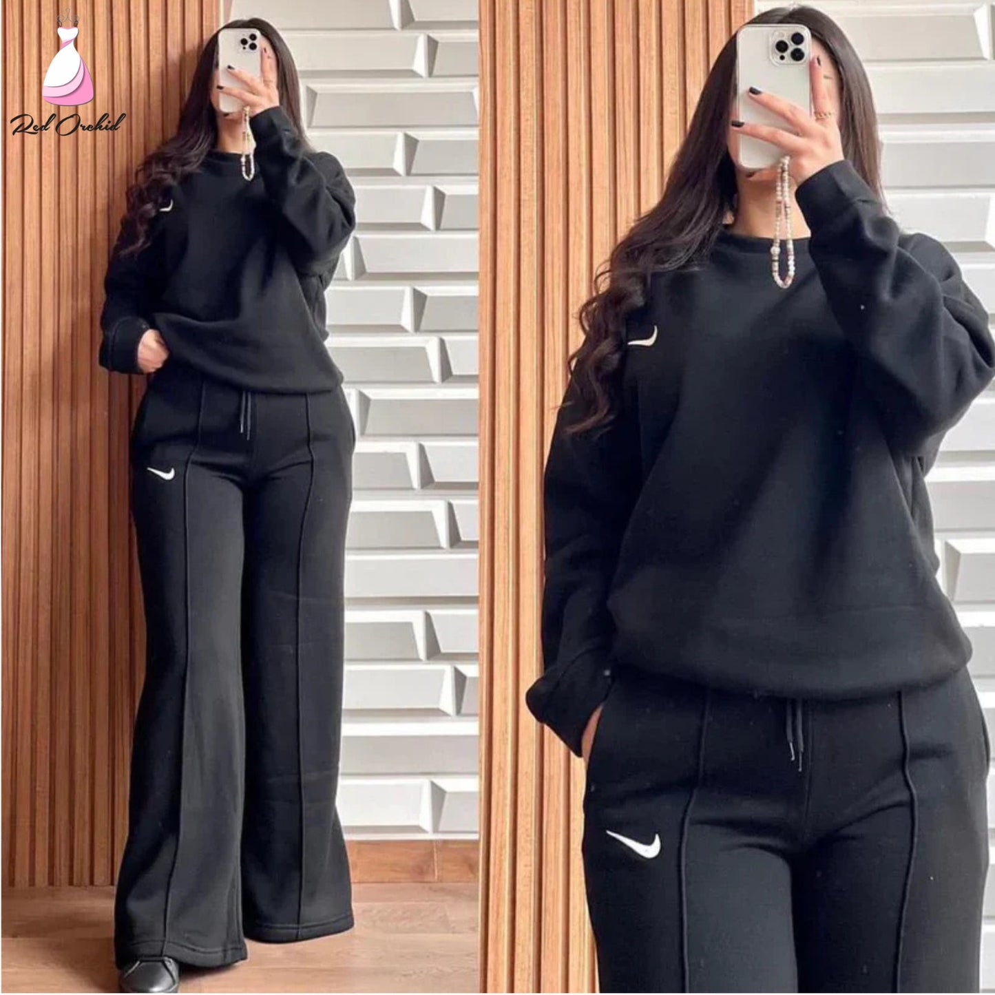 Nike Tracksuit Sweatshirt and Straight Trouser Fleece Fabric