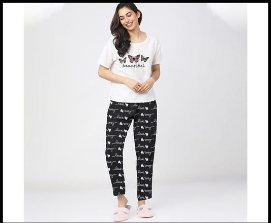 Beautiful Night dress with printed trouser.