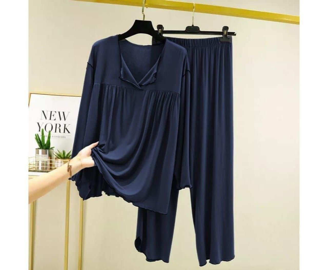 Baggy Collar Plates Style Lounge Wear/ Night suit.